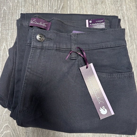 Gloria Vanderbilt Denim - Gloria Vanderbilt Amanda dark gray jeans. Size 12 short. New with tags.